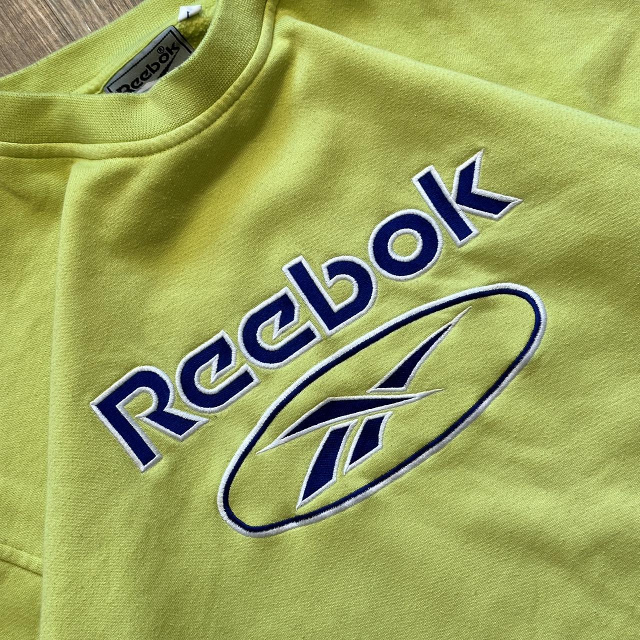 Reebok 2000s acid green spellout sweatshirt