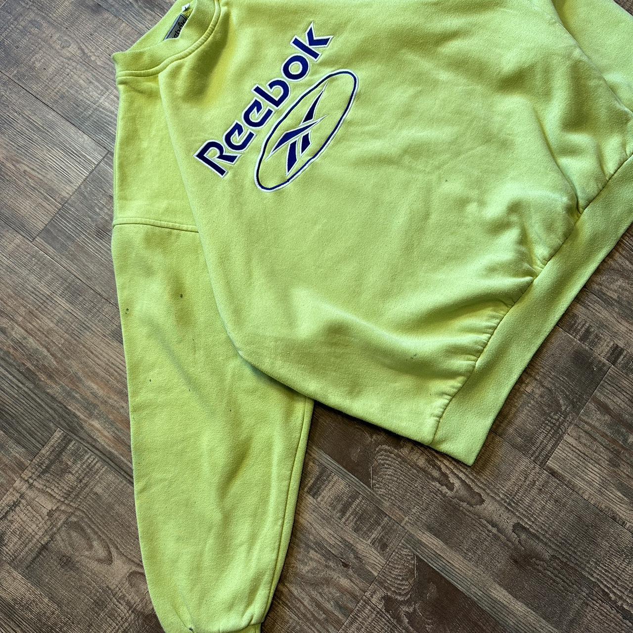 Reebok 2000s acid green spellout sweatshirt