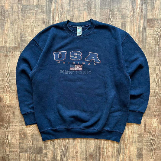 Vintage 90s USA New York sweatshirt on a fruit of the loom blank