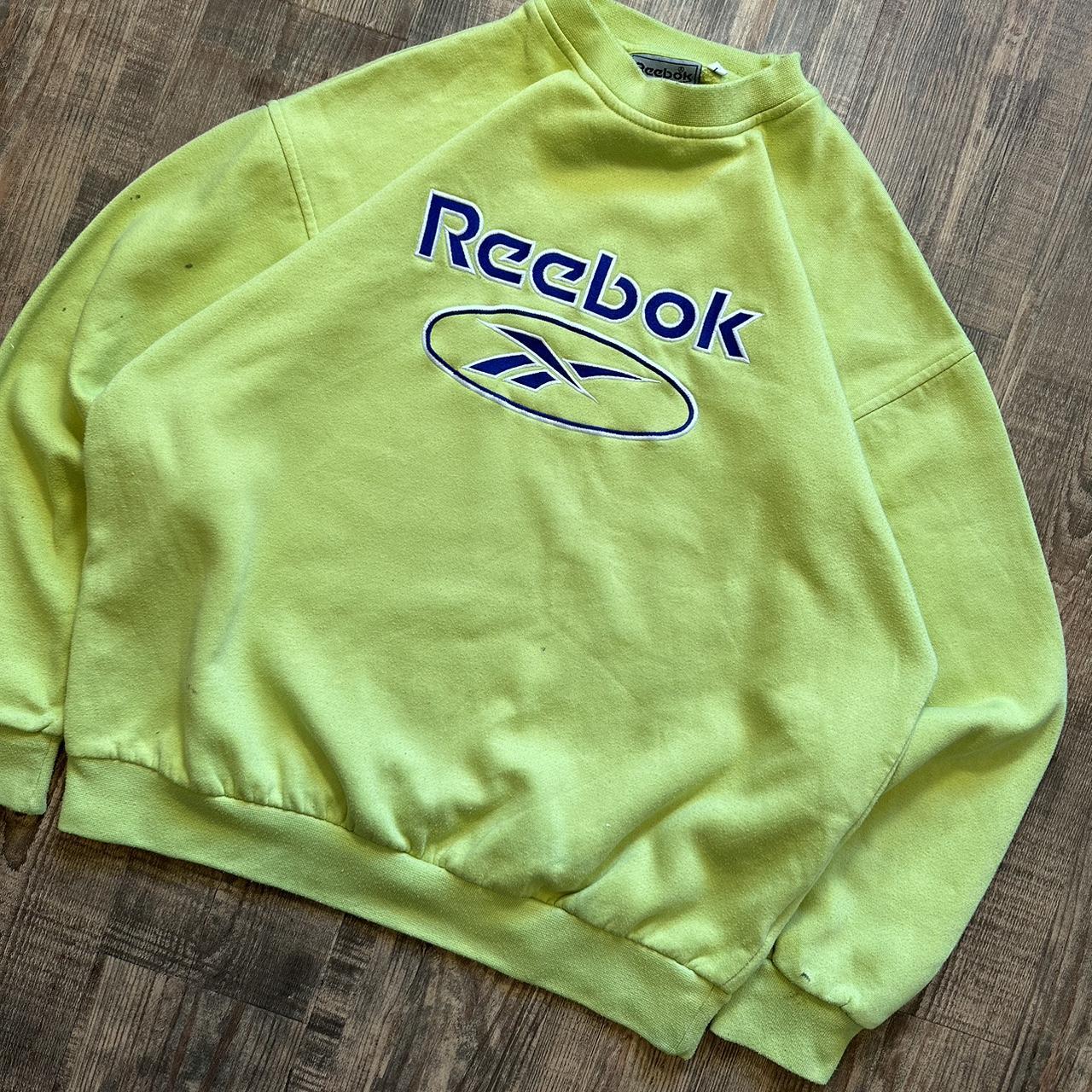 Reebok 2000s acid green spellout sweatshirt