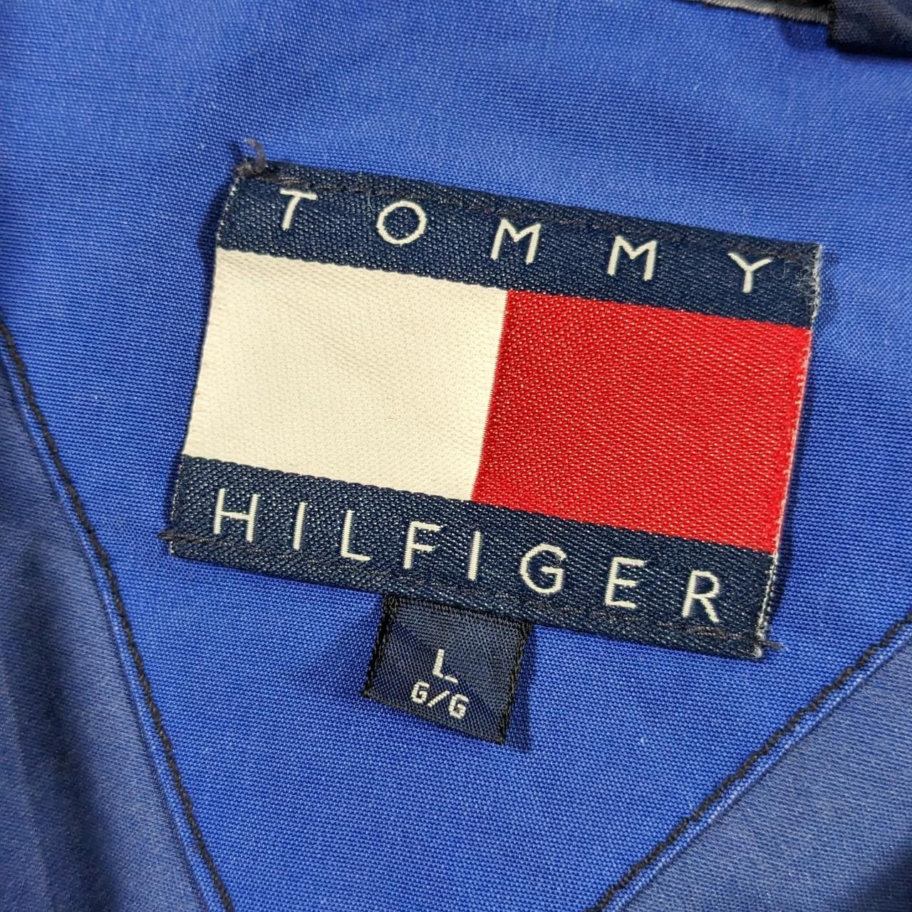 Vintage Tommy Hilfiger Lightweight 90s/Y2K rain coat in classic Tommy blue with logo on arm and sick