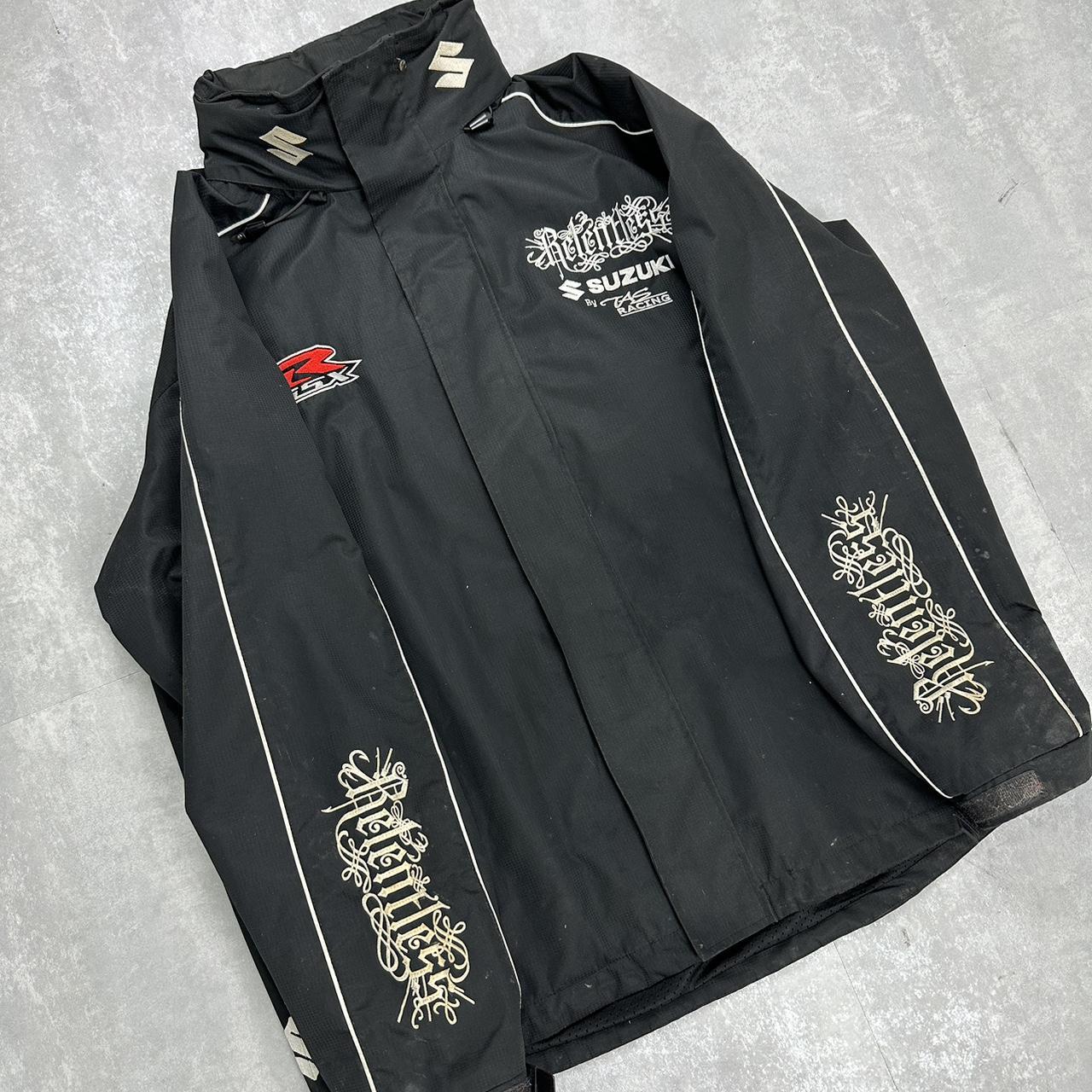 Suzuki/relentless 2000s bike racing spellout out logo jacket