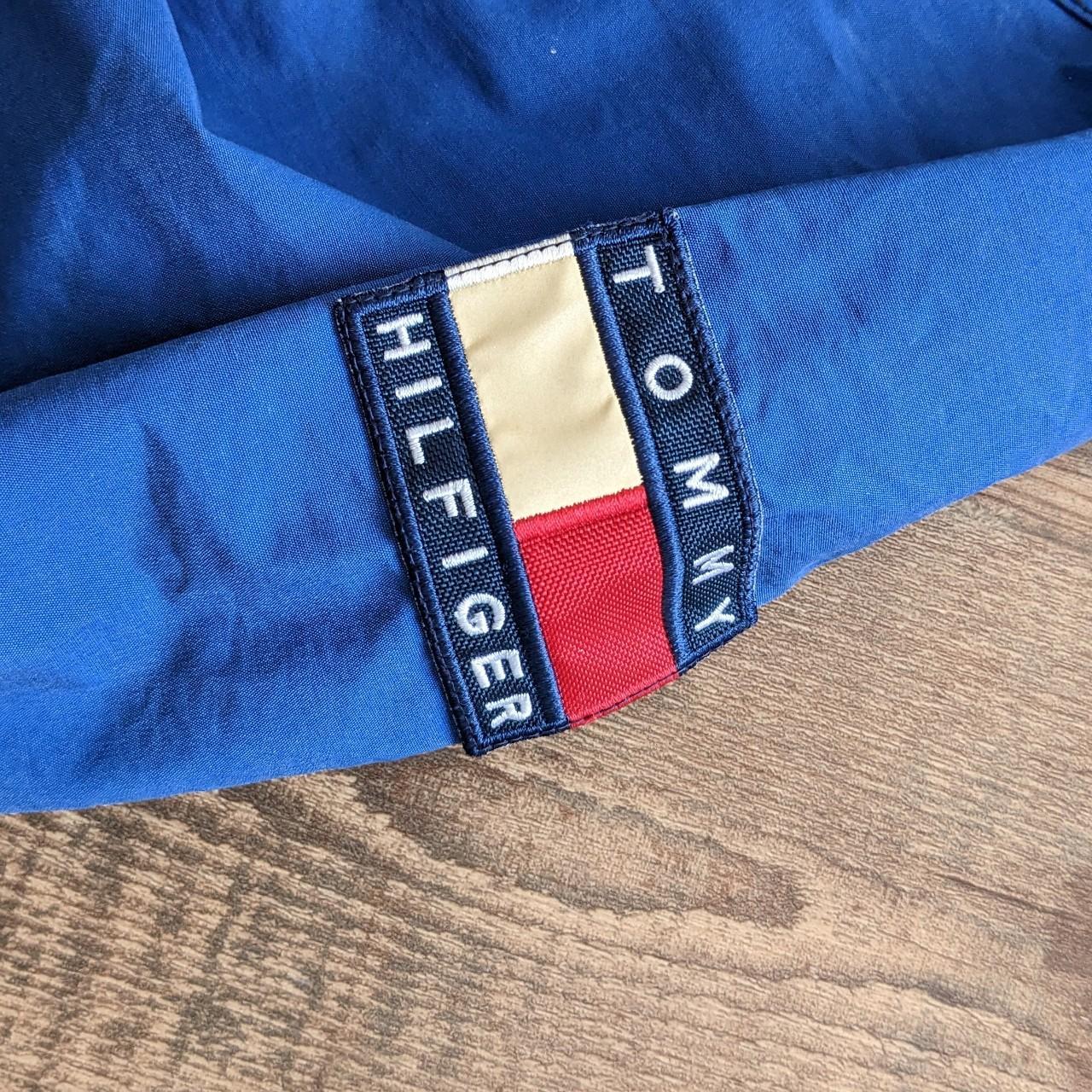 Vintage Tommy Hilfiger Lightweight 90s/Y2K rain coat in classic Tommy blue with logo on arm and sick