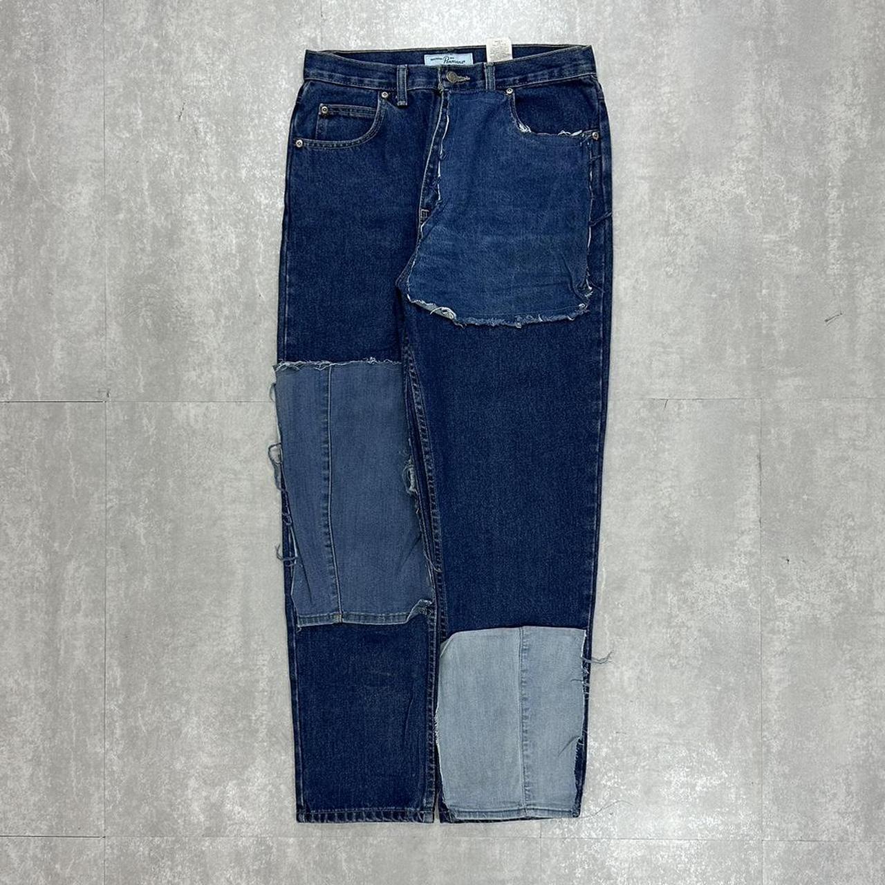 Patchwork hip hop skate jeans