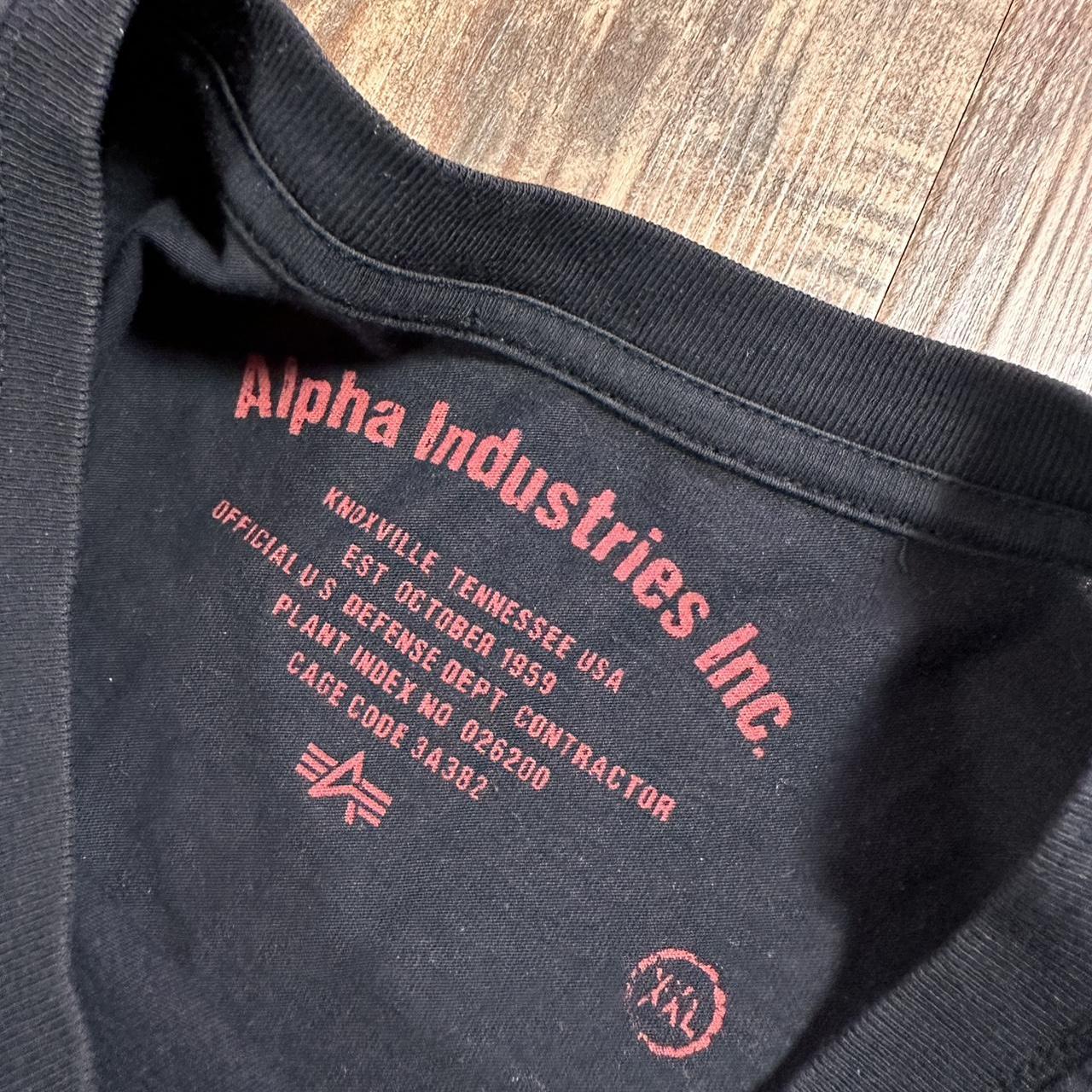 Alpha industries y2k 00s gothic/band T style spell out T shirt